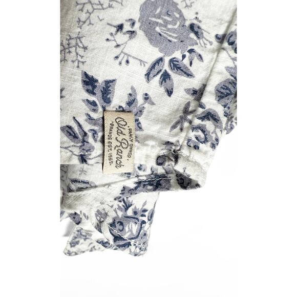 Old Ranch Brands Women's Toile Vintage Floral Shirt Button Front Pintucked Chest - Picture 4 of 8